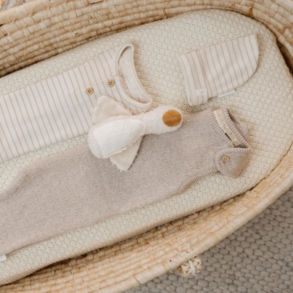 Babymutsje - Beige - Newborn Naturals - Stripe
