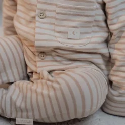 Eendelige pyjama - Zand - Gestreept