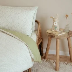 Eenpersoons dekbedovertrek - Groen - Essentials - Blueberry Leaves