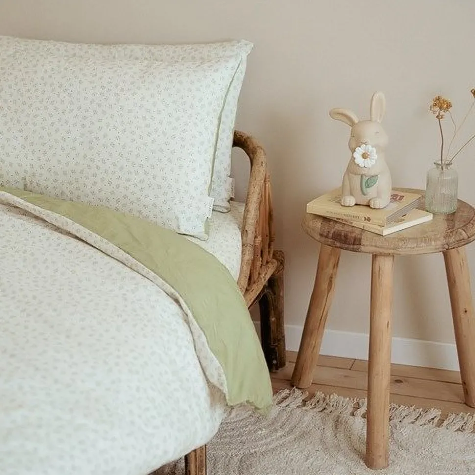 Eenpersoons dekbedovertrek - Groen - Essentials - Blueberry Leaves