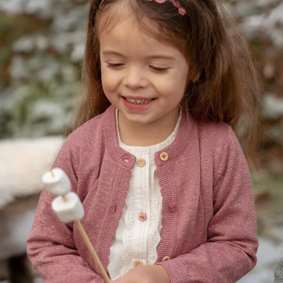 Gebreid vest - Knoopjes - Roze - Fairy Garden