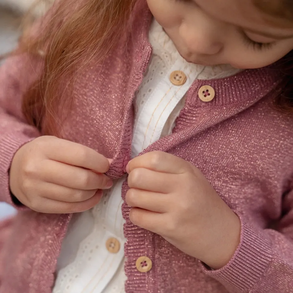 Gebreid vest - Knoopjes - Roze - Fairy Garden