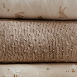 Gebreid wiegdeken - fleece - Beige - Essentials