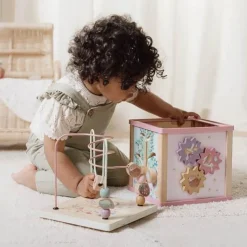 Houten activiteitenkubus - Roze - Fairy Garden