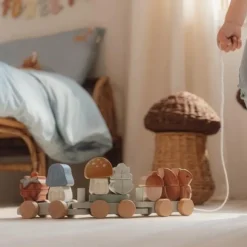 Houten Blokkentrein - Blauw - Forest Friends