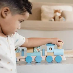 Houten Blokkentrein - Blauw - Forest Friends