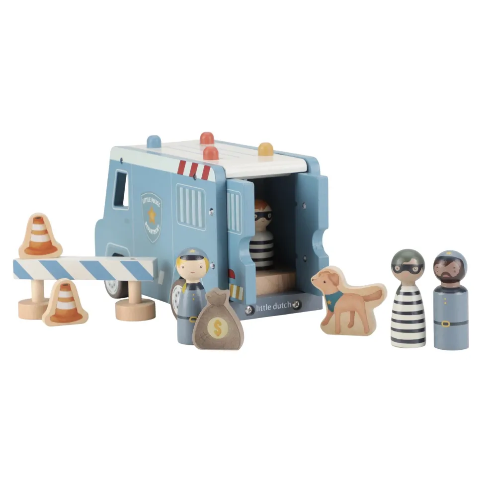 Houten politiewagen – Blauw – Essentials