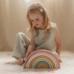 Houten Stapelregenboog - Roze - Fairy Garden