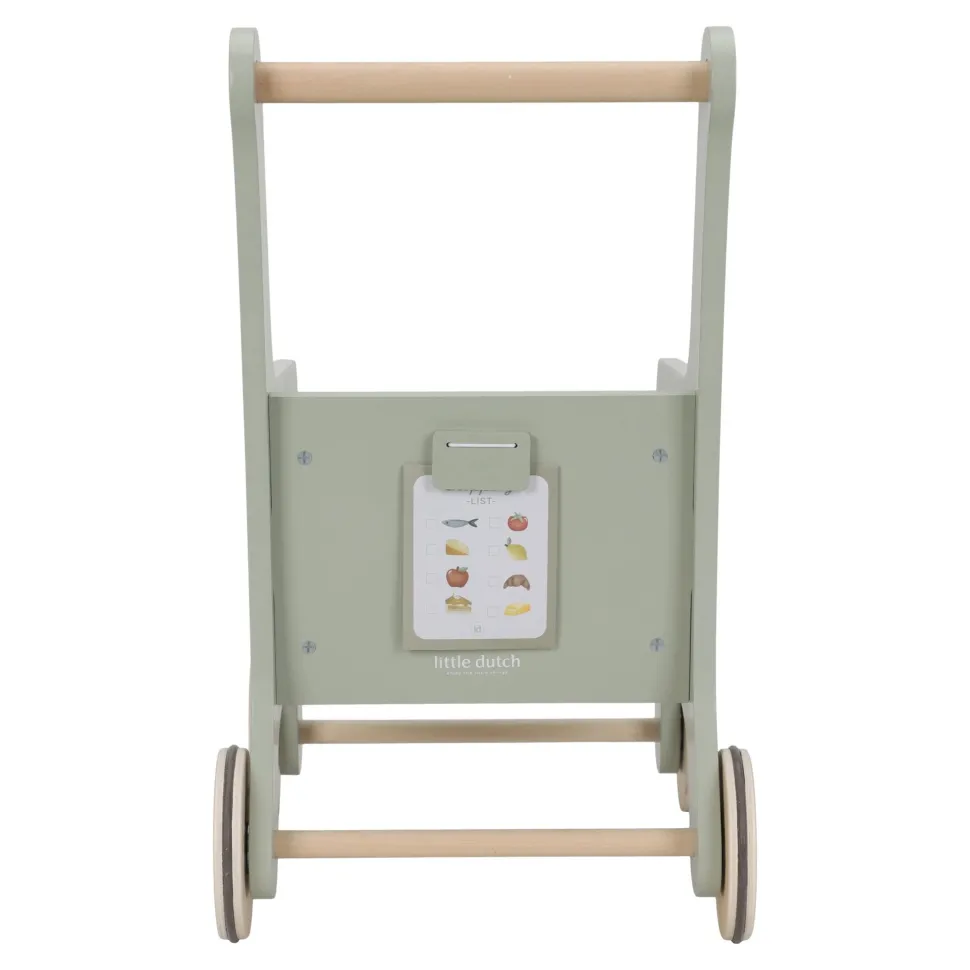 Houten winkelwagen - Groen