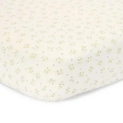 Junior hoeslaken - Groen - Maat Junior - Essentials - Blueberry Leaves