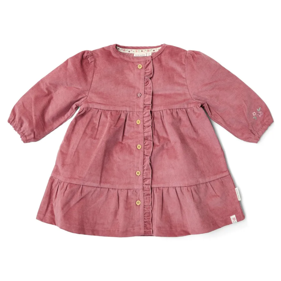 Jurk lange mouw - Roze - Fairy Garden - Corduroy