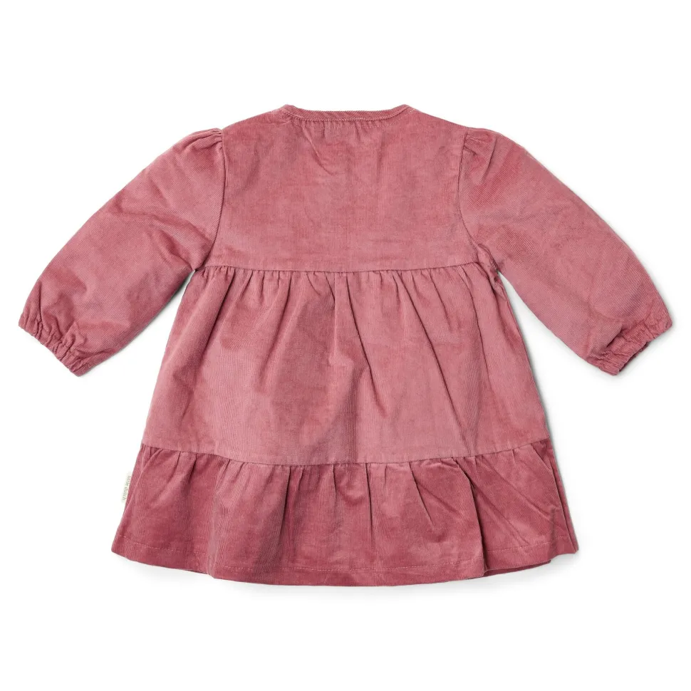 Jurk lange mouw - Roze - Fairy Garden - Corduroy