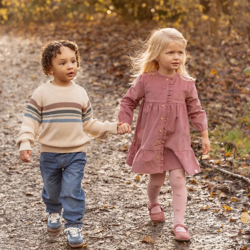 Jurk lange mouw - Roze - Fairy Garden - Corduroy