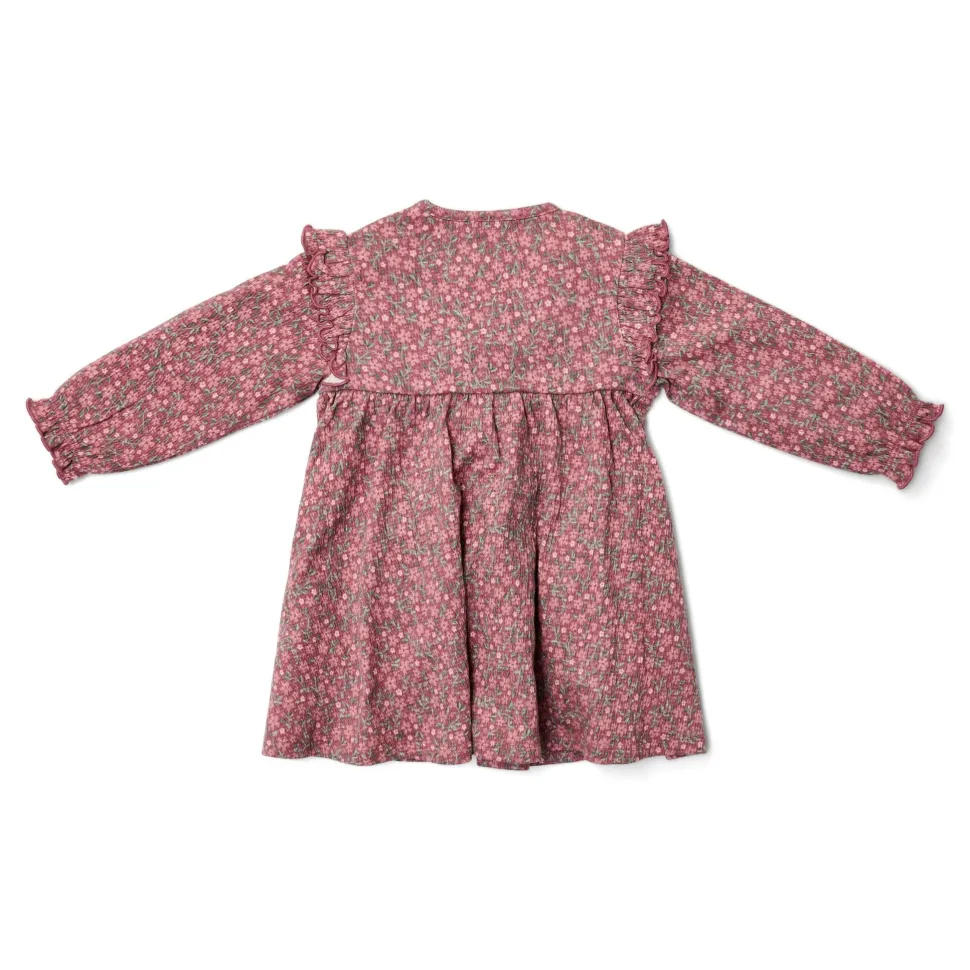 Jurk lange mouw - Roze - Fairy Garden - Bloemen