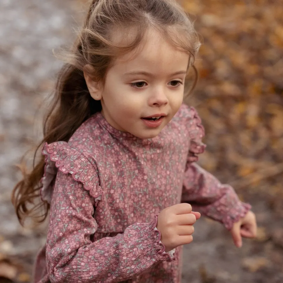 Jurk lange mouw - Roze - Fairy Garden - Bloemen