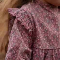 Jurk lange mouw - Roze - Fairy Garden - Bloemen