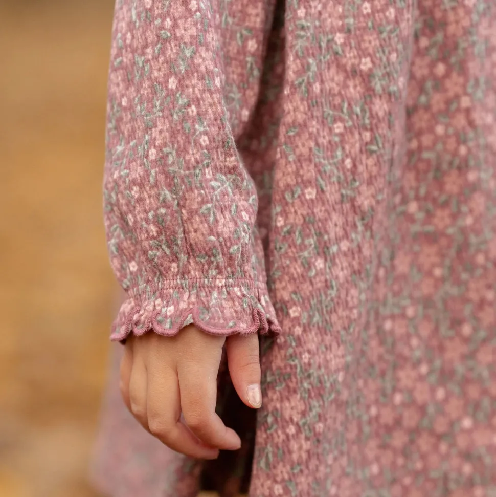 Jurk lange mouw - Roze - Fairy Garden - Bloemen