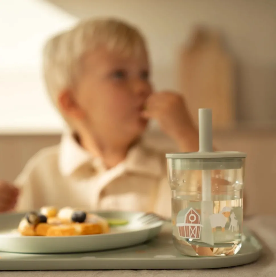 Kinderglas 250 ml Met Rietje Little Farm