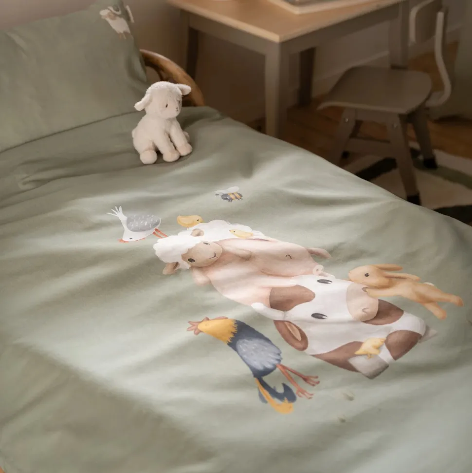 Ledikant dekbedovertrek - Groen - Little Farm