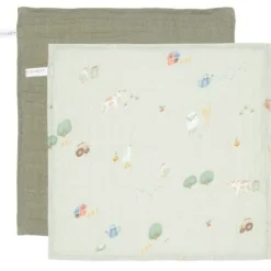 Monddoekjes set - Groen - Little Farm