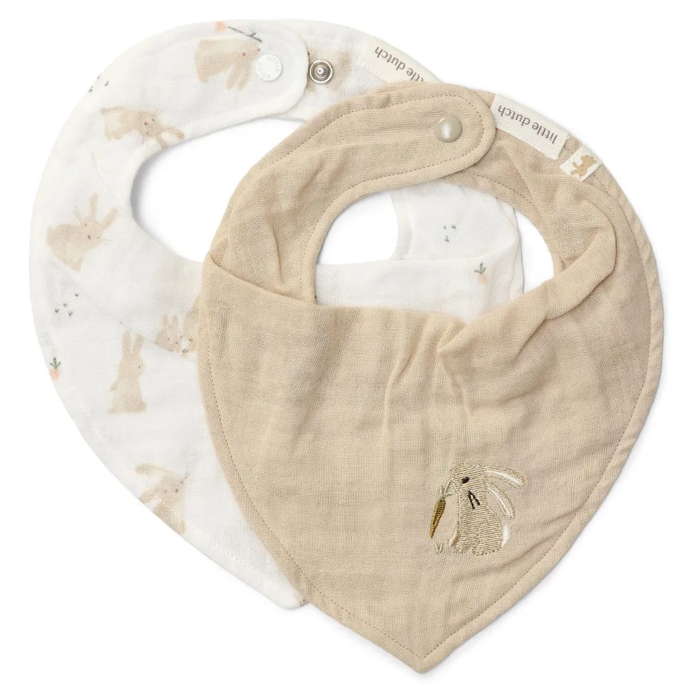 2-pack bandana slab - Wit - Newborn Naturals - Baby Bunny