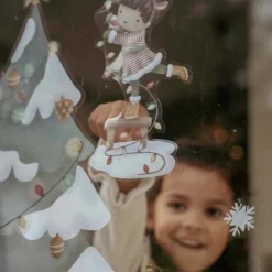 Raamsticker kerstboom - Meerkleurig