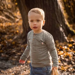 Shirt lange mouw - Groen - Forest Friends - Stripe