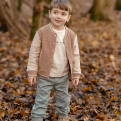 Shirt lange mouw - Zand - Forest Friends - Forest borduursel