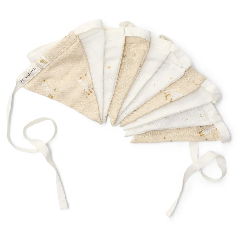 Slinger met vlaggetjes - Beige - Newborn Naturals - Little Goose