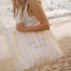 Strandtas - Geel - Maat one size - Stripe