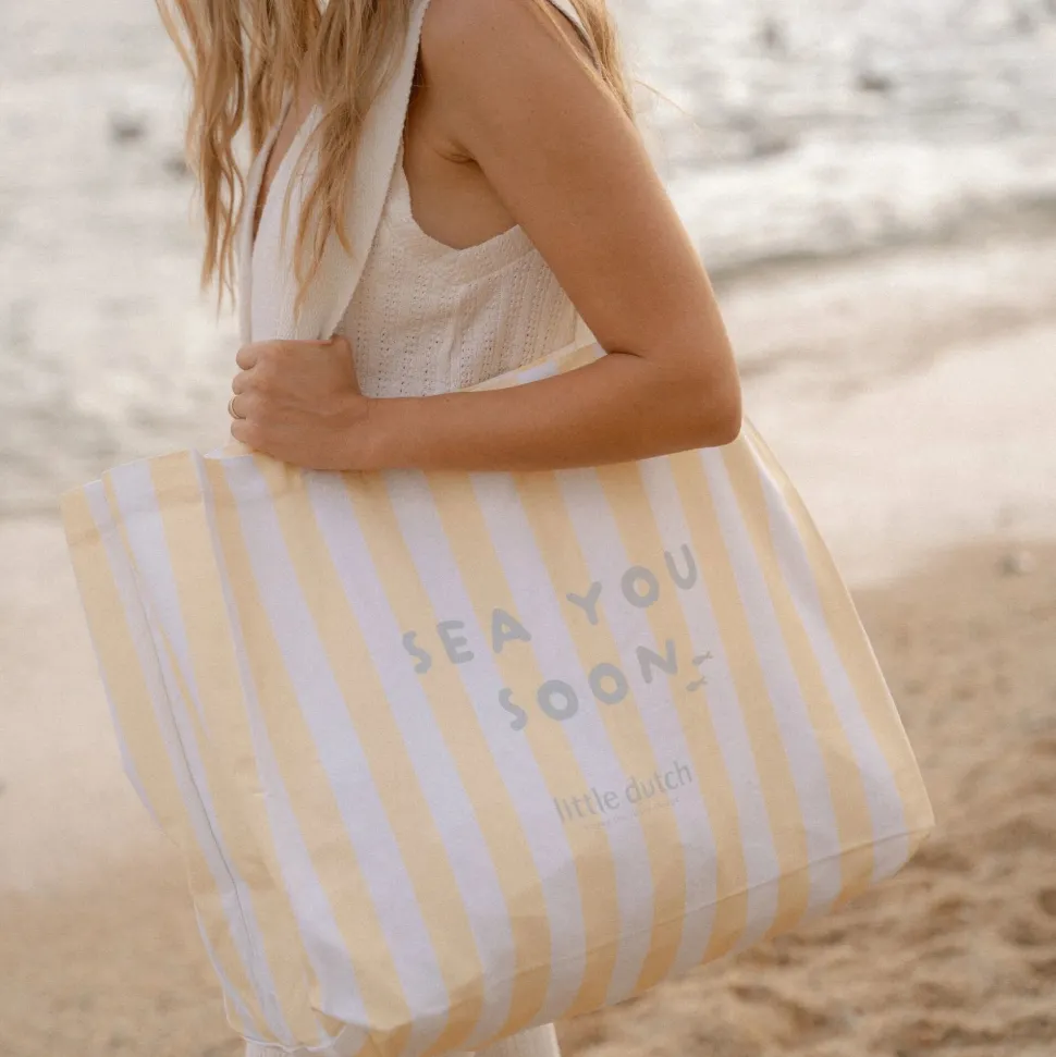 Strandtas - Geel - Maat one size - Stripe