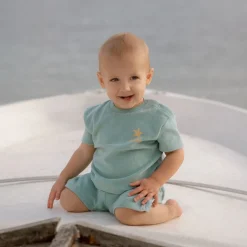 T-shirt en Short - Groen - Seashells and Stripes