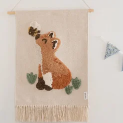 Wandkleed vos - Wit - Forest Friends