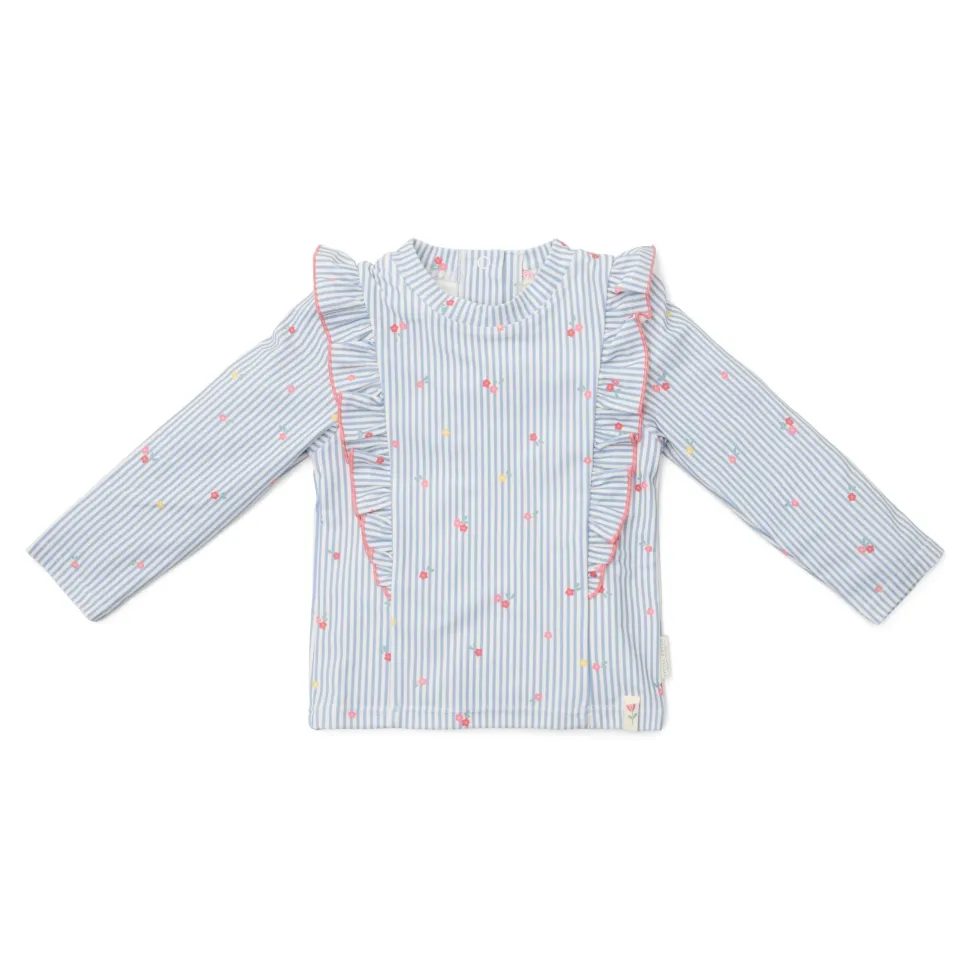 Zwemshirt lange mouw - Blauw - Sunny Flowers