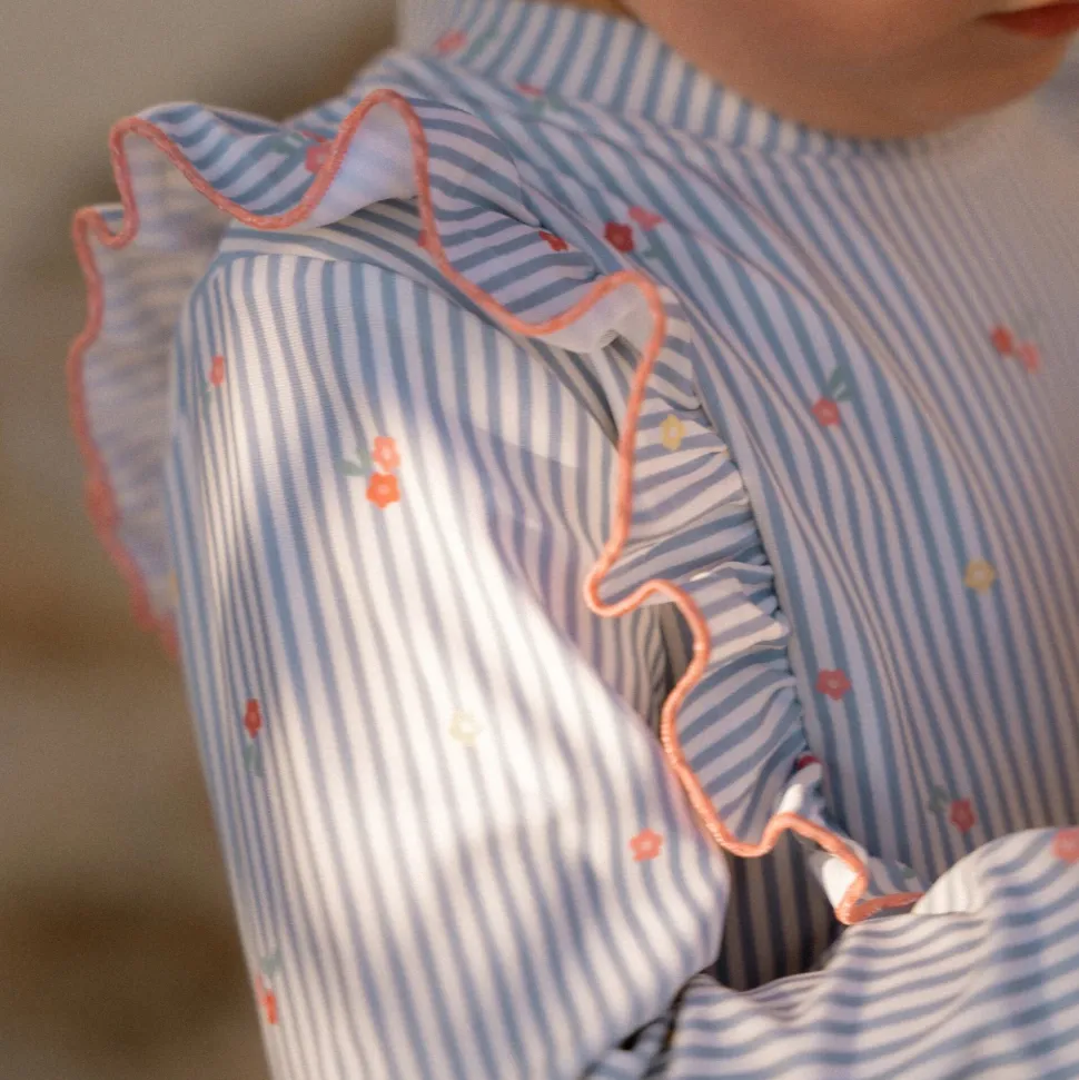 Zwemshirt lange mouw - Blauw - Sunny Flowers