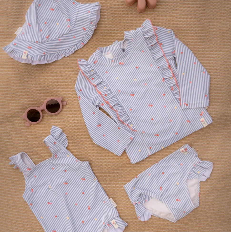 Zwemshirt lange mouw - Blauw - Sunny Flowers